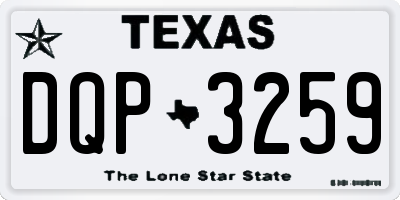 TX license plate DQP3259