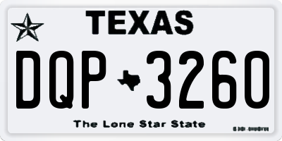 TX license plate DQP3260