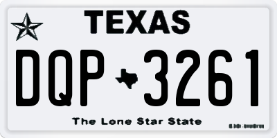 TX license plate DQP3261