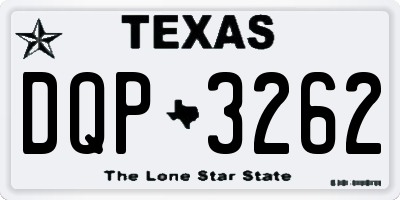 TX license plate DQP3262