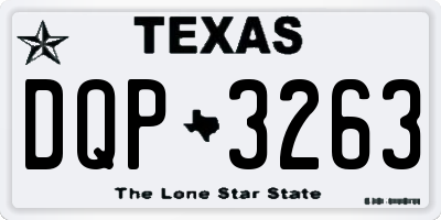 TX license plate DQP3263
