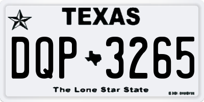 TX license plate DQP3265