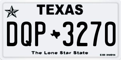 TX license plate DQP3270