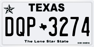 TX license plate DQP3274