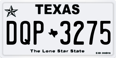 TX license plate DQP3275