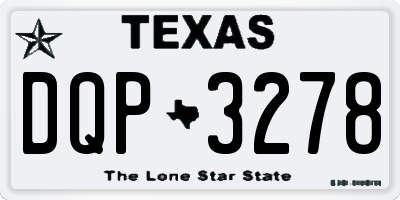 TX license plate DQP3278