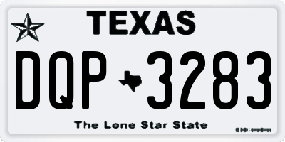 TX license plate DQP3283