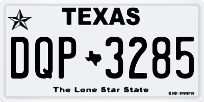 TX license plate DQP3285