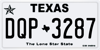 TX license plate DQP3287