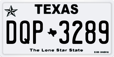 TX license plate DQP3289