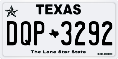TX license plate DQP3292