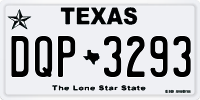 TX license plate DQP3293