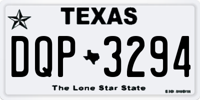 TX license plate DQP3294