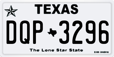 TX license plate DQP3296