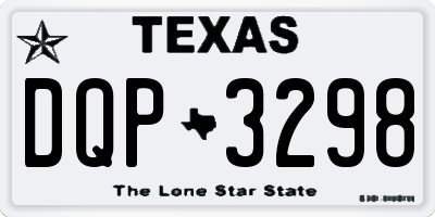 TX license plate DQP3298