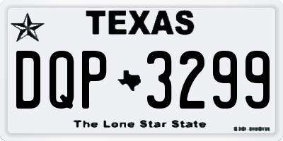 TX license plate DQP3299