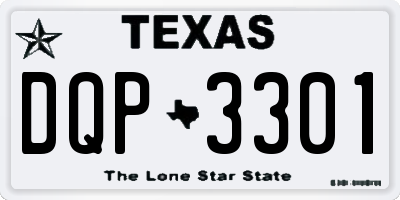 TX license plate DQP3301