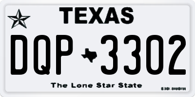TX license plate DQP3302