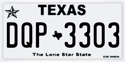 TX license plate DQP3303