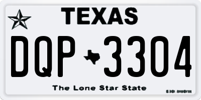 TX license plate DQP3304