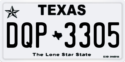 TX license plate DQP3305