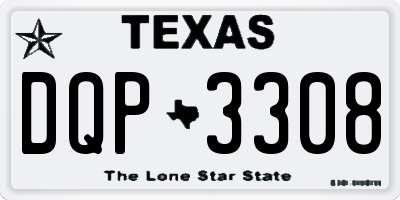 TX license plate DQP3308