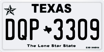 TX license plate DQP3309