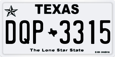 TX license plate DQP3315