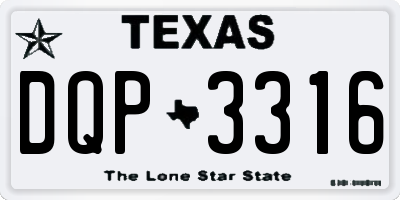 TX license plate DQP3316