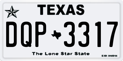 TX license plate DQP3317