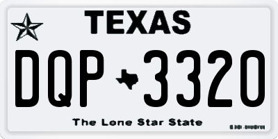 TX license plate DQP3320