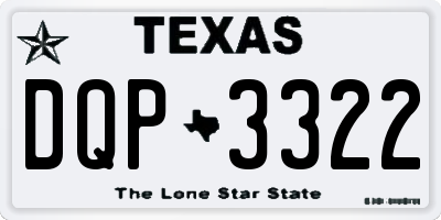 TX license plate DQP3322