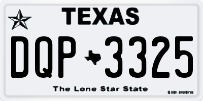 TX license plate DQP3325