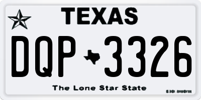 TX license plate DQP3326