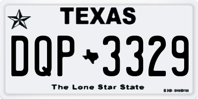 TX license plate DQP3329