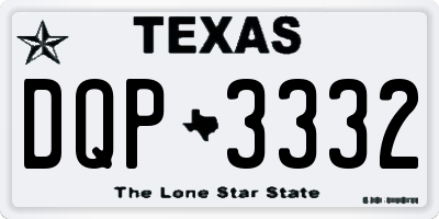 TX license plate DQP3332