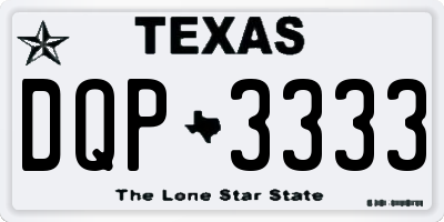 TX license plate DQP3333