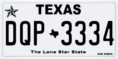 TX license plate DQP3334