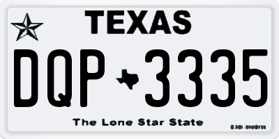 TX license plate DQP3335