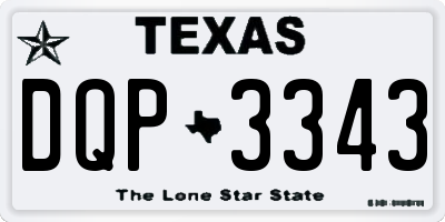 TX license plate DQP3343