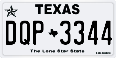 TX license plate DQP3344