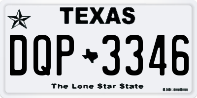 TX license plate DQP3346