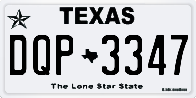 TX license plate DQP3347