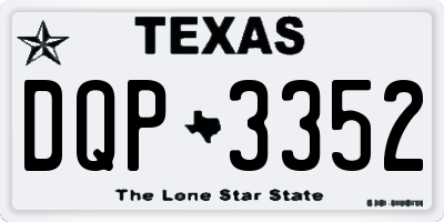 TX license plate DQP3352