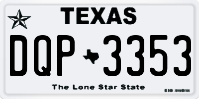 TX license plate DQP3353