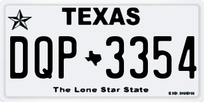 TX license plate DQP3354