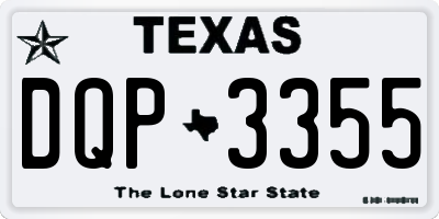 TX license plate DQP3355