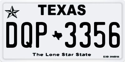 TX license plate DQP3356