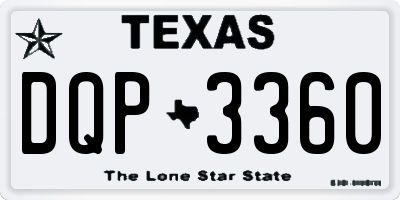 TX license plate DQP3360