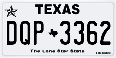 TX license plate DQP3362